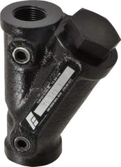 Flow Ezy Filters - 3/4 NPT Thread, 149 Micron, 3.6" Outside Diam, 4.8" Long, Stainless Steel Wire Cloth Media, Filter Assembly - Epoxy Coated Cast Iron - Exact Industrial Supply