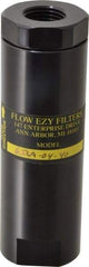 Flow Ezy Filters - 1/2 NPT Thread, 40 Micron, 1.6" Outside Diam, 4.9" Long, Stainless Steel Wire Cloth Media, Filter Assembly - Anodized Aluminum - Exact Industrial Supply