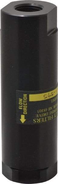 Flow Ezy Filters - 1/2 NPT Thread, 595 Micron, 1.6" Outside Diam, 4.9" Long, Stainless Steel Wire Cloth Media, Filter Assembly - Anodized Aluminum - Exact Industrial Supply