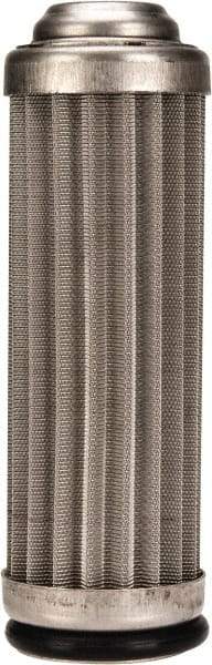 Flow Ezy Filters - 40 Micron, 1" Outside Diam, 3.4" Long, Stainless Steel Wire Cloth Media, Filter Element - 0.6" Inside Diam, Anodized Aluminum - Exact Industrial Supply