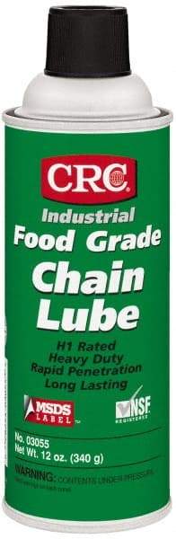 CRC - 16 oz Aerosol High Temperature Chain & Cable Lubricant - White, 8 to 325°F, Food Grade - Exact Industrial Supply