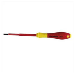 Insulated Cushion Grip Slotted Screwdriver 4.5 × 150 mm (3/16″) In Carded Hanger - Exact Industrial Supply