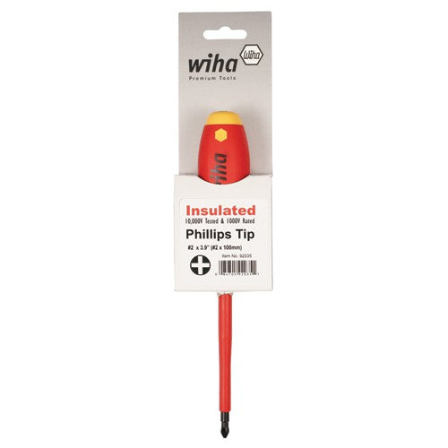 Insulated Cushion Grip Phillips Screwdriver #3 × 150 mm In Carded Hanger - Exact Industrial Supply