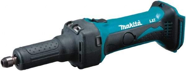 Makita - 1/4 Inch Collet, 25,000 RPM, Straight, Electric Die Grinder - 18 Volt - Exact Industrial Supply