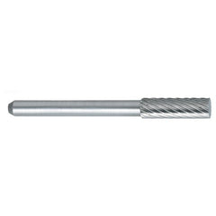 ‎SN-53 -5mm × 6mm LOC × 6mm Shank × 50mm OAL Cylindrical Ball Nose Carbide Medium Right Hand Spiral Burr - Exact Industrial Supply