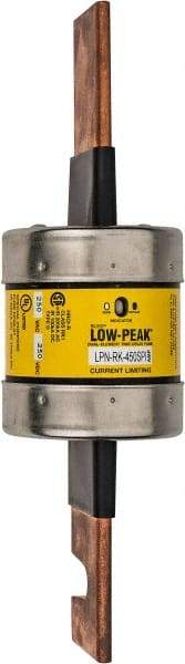 Cooper Bussmann - 250 VAC/VDC, 450 Amp, Time Delay General Purpose Fuse - Bolt-on Mount, 10-3/8" OAL, 100 at DC, 300 at AC (RMS) kA Rating, 2-7/8" Diam - Exact Industrial Supply