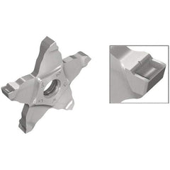 Iscar - 34L200PENTA C Grade IC908, 2.01mm Cutting Width Carbide Grooving Insert - Left Hand, 0.1mm Corner Radius, TiAlN Finish - Exact Industrial Supply