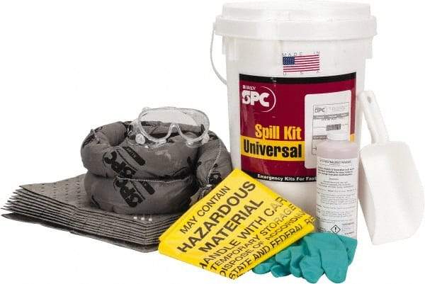 Brady SPC Sorbents - 4.5 Gal Capacity Universal Spill Kit - 6.5 Gal Bucket - Exact Industrial Supply