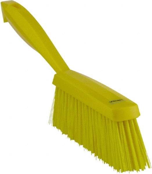 Vikan - 14" OAL, Polyester Staple Set Bench Brush - 2" Bristle Length, 6-3/8" Long Head, Yellow - Exact Industrial Supply