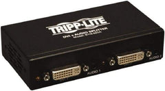 Tripp-Lite - DVI Splitter with Audio and Signal Booster - DVI Connector, Black, Use with Monitors - Exact Industrial Supply