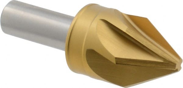 M.A. Ford - 1" Head Diam, 1/2" Shank Diam, 6 Flute 60° High Speed Steel Countersink - Exact Industrial Supply