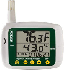 Extech - -4 to 144°F, 0 to 100% Humidity Range, Temp Recorder - Exact Industrial Supply