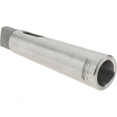 Accupro - MT2 Inside Morse Taper, MT3 Outside Morse Taper, Standard Reducing Sleeve - Hardened & Ground Throughout, 3/4" Projection, 4-3/8" OAL - Exact Industrial Supply