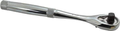 Proto - 3/8" Drive Pear Head Ratchet - Chrome Finish, 8-1/2" OAL, 45 Gear Teeth, Standard Knurled Handle, Standard Head - Exact Industrial Supply