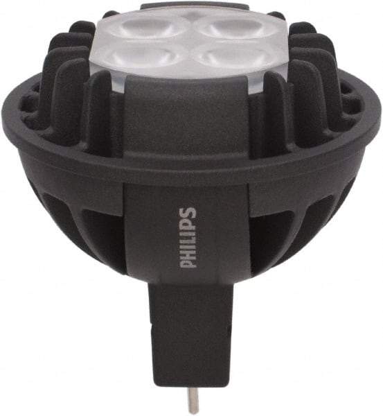 Philips - 7 Watt LED Commercial/Industrial 2 Pin Lamp - 3,000°K Color Temp, 370 Lumens, 12 Volts, Dimmable, MRC16, 35,000 hr Avg Life - Exact Industrial Supply