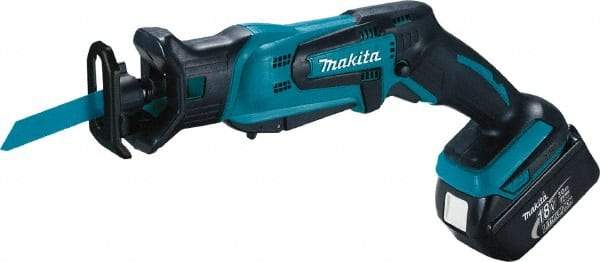 Makita - 18V, 0 to 3,000 SPM, Cordless Reciprocating Saw - 1/2" Stroke Length, 16" Saw Length, 2 Lithium-Ion Batteries Included - Exact Industrial Supply