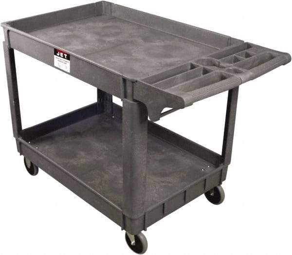 Jet - 550 Lb Capacity, 17" Wide x 39-3/4" Long x 33-1/2" High Standard Utility Cart - 2 Shelf, Plastic - Exact Industrial Supply