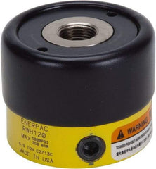 Enerpac - 6.9 Ton, 0.32" Stroke, 0.86 Cu In Oil Capacity, Portable Hydraulic Hollow Hole Cylinder - 2.76 Sq In Effective Area, 2.22" Lowered Ht., 2.54" Max Ht., 1.375" Plunger Rod Diam, 5,000 Max psi - Exact Industrial Supply