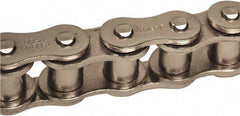 U.S. Tsubaki - 3/4" Pitch, ANSI 60, Single Strand Roller Chain - Chain No. 60NP, 9,900 Lb. Capacity, 10 Ft. Long, 15/32" Roller Diam, 3/8" Roller Width - Exact Industrial Supply
