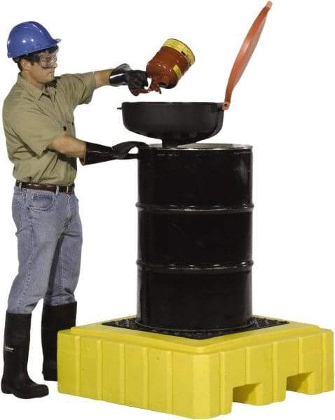 UltraTech - 62 Gal Sump, 800 Lb Capacity, 1 Drum, Polyethylene Spill Deck or Pallet - 40" Long x 40" Wide x 12" High, Liftable Fork, Low Profile, 1 Tank Drum Configuration - Exact Industrial Supply