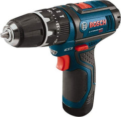 Bosch - 12 Volt 3/8" Keyless Chuck Cordless Hammer Drill - 0 to 19,500 BPM, 0 to 1,300 RPM, Reversible - Exact Industrial Supply
