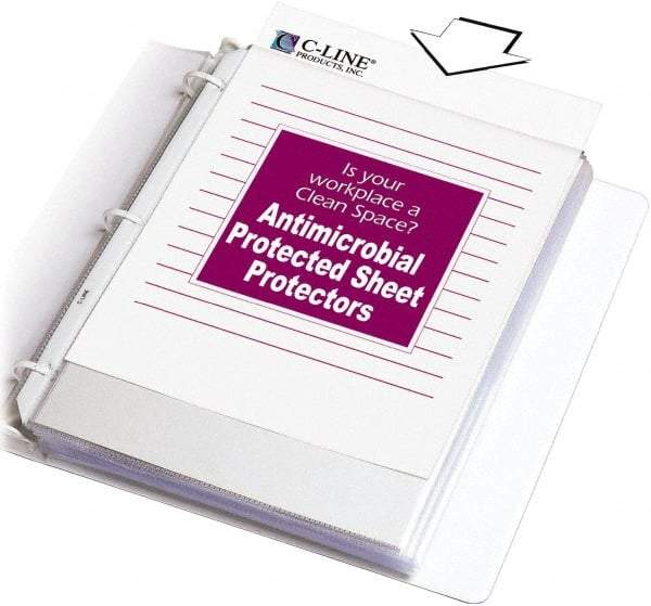 C-LINE - 100 Piece Clear Sheet Protectors-Ring Binder - 11.188" High x 9.172" Wide - Exact Industrial Supply