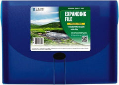 C-LINE - 13 x 9-1/4 x 1-5/8", Letter Size, Blue, Expandable File Folders with Top Tab Pocket - Has Index Tabs, 1 per Box - Exact Industrial Supply