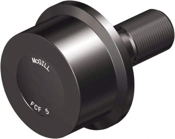 McGill - 2-3/4" Roller Diam x 1-11/16" Width, 1" Stud Diam x 2-1/4" Length, Flanged Load Roller - Steel, 1-1/2" Thread Length, 1-14 Thread, 3.94" OAL, 5,120 Lb Dynamic Cap, 3,120 Lb Static Cap - Exact Industrial Supply