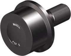 McGill - 5" Roller Diam x 3" Width, 2" Stud Diam x 4-1/2" Length, Flanged Load Roller - Steel, 2-1/2" Thread Length, 2-12 Thread, 7-1/2" OAL, 35,800 Lb Dynamic Cap, 40,000 Lb Static Cap - Exact Industrial Supply