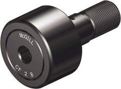 McGill - 2-1/2" Roller Diam x 1-1/2" Width, 1" Stud Diam x 2-1/4" Length, Stud Cam Follower with Hex - Steel, 1-1/8" Thread Length, 1-14 Thread, 3.78" OAL, 11,720 Lb Dynamic Cap, 16,450 Lb Static Cap - Exact Industrial Supply