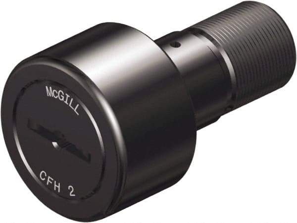 McGill - 5/8" Roller Diam x 7/16" Width, 1/4" Stud Diam x 3/4" Length, Heavy Stud Cam Follower - Steel, 5/16" Thread Length, 5/16-24 Thread, 1.22" OAL, 955 Lb Dynamic Cap, 2,480 Lb Static Cap - Exact Industrial Supply