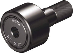 McGill - 2-1/4" Roller Diam x 1-1/4" Width, 7/8" Stud Diam x 2" Length, Sealed Self Lubricating Stud Cam Follower with Nonmetallic Bushing and Hex - Steel, 1" Thread Length, 7/8-14 Thread, 3.28" OAL - Exact Industrial Supply