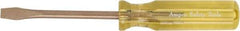 Ampco - 170mm OAL Nonsparking Slotted Screwdriver - 80mm Blade Length, Straight Shank, Acetate Handle - Exact Industrial Supply
