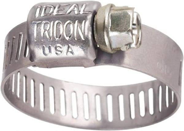 IDEAL TRIDON - SAE Size 4, 5/16 to 5/8" Diam, Stainless Steel Worm Drive Clamp - 5/16" Wide, Material Grade 301, Series Contractor - Exact Industrial Supply