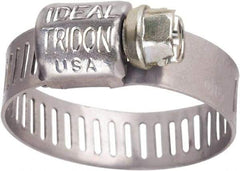 IDEAL TRIDON - SAE Size 4, 5/16 to 5/8" Diam, Stainless Steel Worm Drive Clamp - 5/16" Wide, Material Grade 301, Series Contractor - Exact Industrial Supply