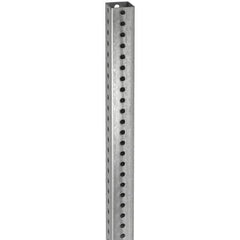 TAPCO - 10' High, Galvanized Traffic Sign Post - Steel, 7/16" Hole Diam, Silver - Exact Industrial Supply