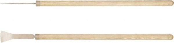 Ampco - Stiff Aluminum Bronze Alloy 1-Edge Scraper - 3" Blade Width x 8" Blade Length, Straight Handle - Exact Industrial Supply