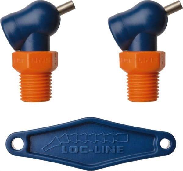 Loc-Line - 1/4" Hose Inside Diam, High-Pressure Coolant Hose Nozzle - NPT, for Use with Loc-Line Modular Hose System, 2 Pieces - Exact Industrial Supply