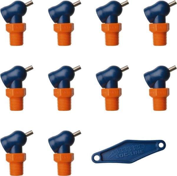 Loc-Line - 1/4" Hose Inside Diam, High-Pressure Coolant Hose Nozzle - NPT, for Use with Loc-Line Modular Hose System, 10 Pieces - Exact Industrial Supply