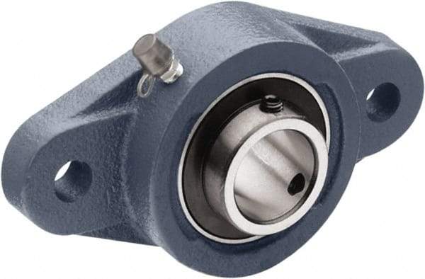 Tritan - 2-15/16" ID, 10.83" OAL x 3.09" OAH 2-Bolt Flange - 11,128 Lb Static Cap, 14,837 Lb Dyn Cap, 8.86" Btw Mnt Hole Ctrs, 0.87" Base-to-Ctr Ht, Cast Iron/Steel - Exact Industrial Supply