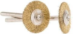 Dremel - 3/4" OD, 1/8" Shank Diam, Straight Filament Brass Wheel Brush - 1/16" Face Width, 3/4" Trim Length, 15,000 RPM - Exact Industrial Supply