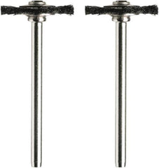 Dremel - 3/4" OD, 1/8" Shank Diam, Straight Filament Nylon Wheel Brush - 1/16" Face Width, 3/4" Trim Length, 15,000 RPM - Exact Industrial Supply