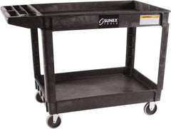 Sunex Tools - 500 Lb Capacity, 26" Wide x 46" Long x 33-1/2" High Standard Utility Cart - 2 Shelf, Plastic, Hard Rubber Casters - Exact Industrial Supply