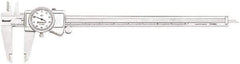 Starrett - 0" to 12" Range, 0.001" Graduation, 0.1" per Revolution, Dial Caliper - White Face, 2.5" Jaw Length, Accurate to 0.001" - Exact Industrial Supply