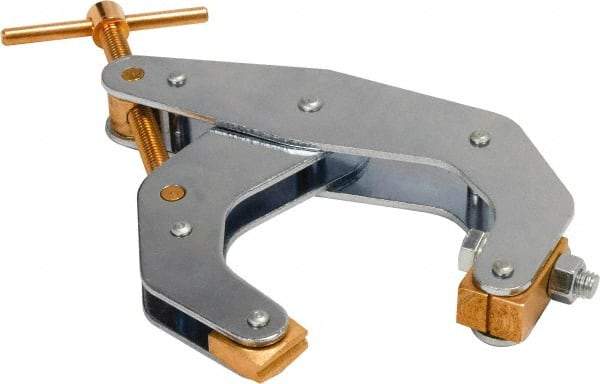 Mag-Mate - 4-1/2 Inch Jaw Opening, 3-13/16 Inch Jaw Depth, 400 Amp Rating, Copper Ground Clamp - 9 Inch Long - Exact Industrial Supply