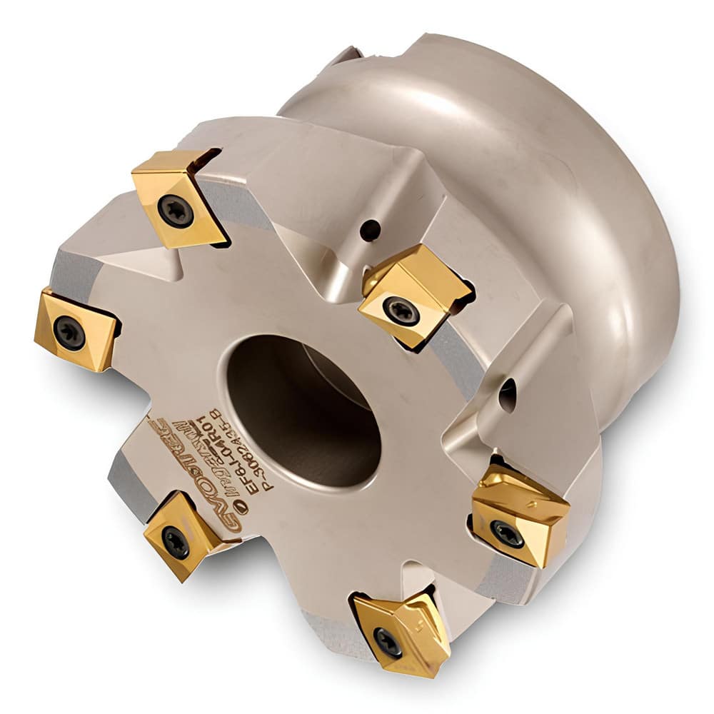 Indexable High-Feed Face Mills; Minimum Cutting Diameter: 7.2350 in; Maximum Cutting Diameter: 8.0000 in; Maximum Depth Of Cut: 0.0400 in; Arbor Hole Diameter (mm): 2.50; Compatible Insert Size Code: 324; Maximum Ramping Angle: 0  ™; Series: EF6J; Cutter