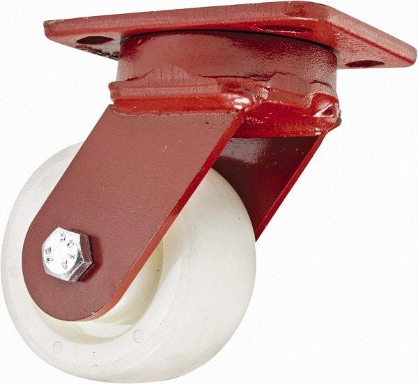 Hamilton - 4" Diam x 2" Wide x 5-5/8" OAH Top Plate Mount Swivel Caster - Plastic, 800 Lb Capacity, Sealed Precision Ball Bearing, 4 x 5" Plate - Exact Industrial Supply
