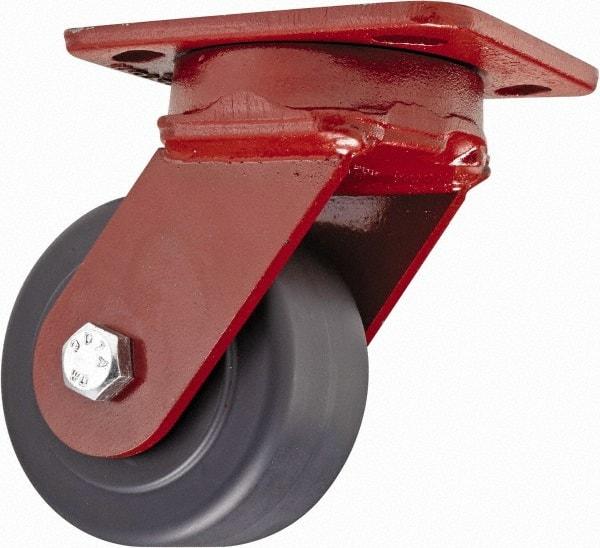 Hamilton - 4" Diam x 2" Wide x 5-5/8" OAH Top Plate Mount Swivel Caster - Plastic, 1,000 Lb Capacity, Sealed Precision Ball Bearing, 4 x 5" Plate - Exact Industrial Supply