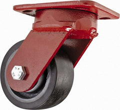 Hamilton - 4" Diam x 2" Wide x 5-5/8" OAH Top Plate Mount Swivel Caster - Steel, 1,400 Lb Capacity, Sealed Precision Ball Bearing, 4 x 5" Plate - Exact Industrial Supply