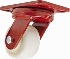 Hamilton - 4" Diam x 2" Wide x 5-5/8" OAH Top Plate Mount Swivel Caster - Plastic, 800 Lb Capacity, Sealed Precision Ball Bearing, 4-1/2 x 6-1/2" Plate - Exact Industrial Supply